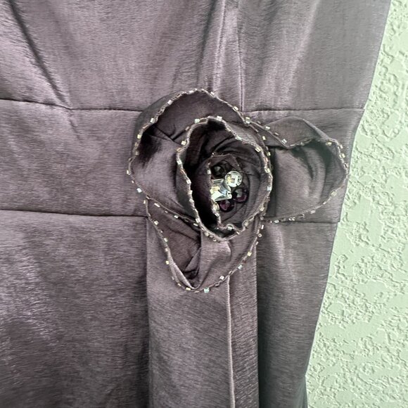 R&M Richards Sheath Dress Womens 8 Purple Beaded Flower Party Whimsygoth 90s Y2K - Picture 4 of 15